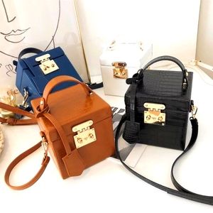 Mini crocodile clutch and crossbody bag